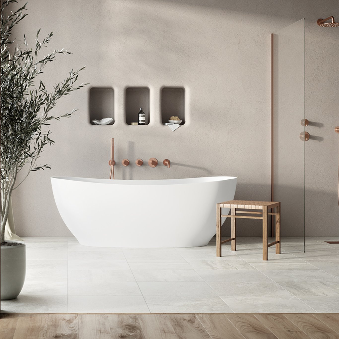 badekar korsbakken frittstående