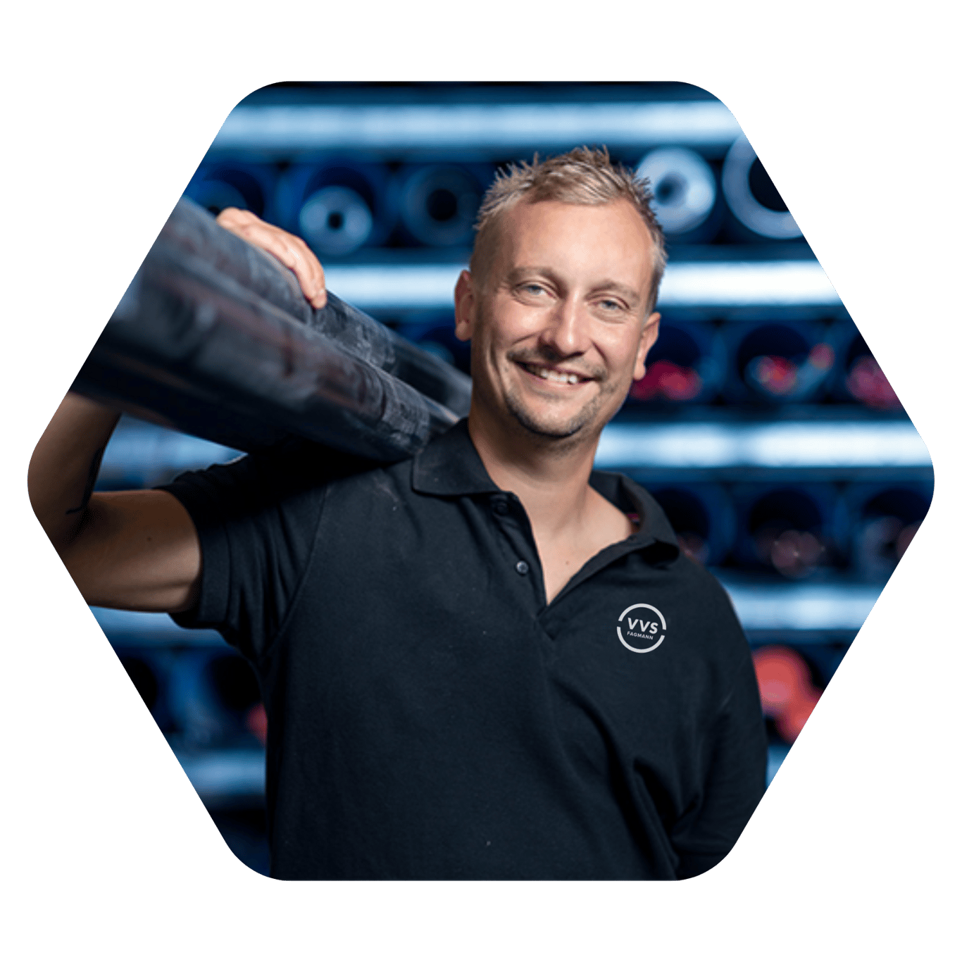 vvs fagmann med logo i ramme