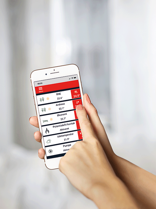 iPhone med Touchline SL app